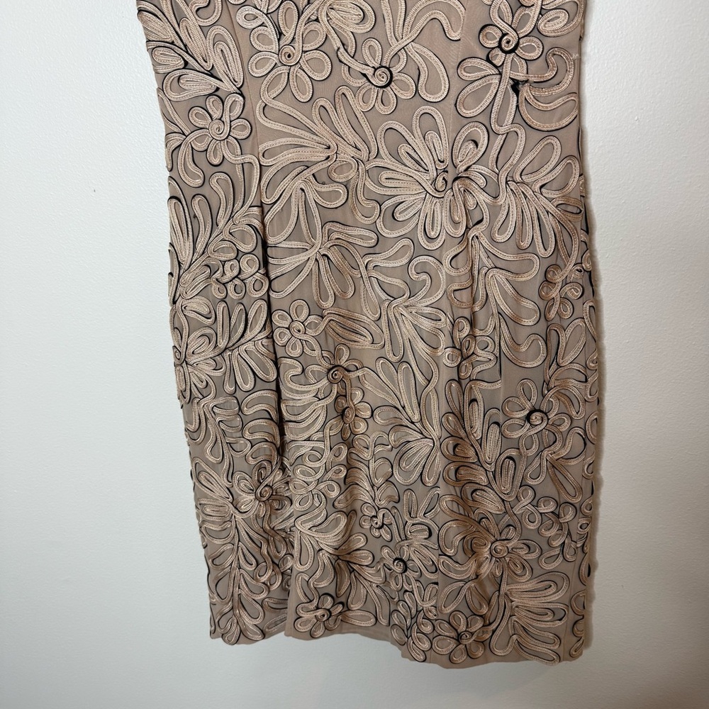 New Sue Wong Cap Sleeve Embroidered Appliqué Sheath Dress size 6 - Picture 10 of 15